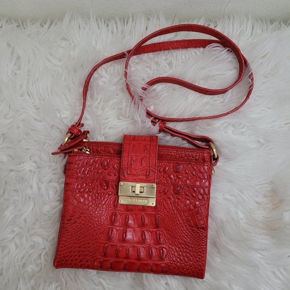 Brahmin Bags Brahmin Croc Embossed Leather Crossbody Bag Card